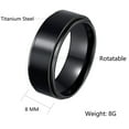 thumbnail image 6 of Udolfly Mens Fidget Rings Anxiety Rings for Men Womens Chain Spinner Rings for Adults Titanium Steel Ring Solid Black Size 8, 6 of 7