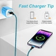 thumbnail image 3 of Compatible for iPhone Charger, 2Pack 6FT Light-ning Cable Cord Fast Charging Cord with USB Charging Brick Cube Phone Charger, HOOTEK Wall Charger Block Adapter Compatible for iPhone14/13/12/11, Blue, 3 of 10