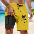 thumbnail image 2 of Men's Shorts Swim Trunks Compresssion Liner Inseam Board Shorts Bathing Suit With Pockets Sweat Shorts Men Yellow XXXL, 2 of 4