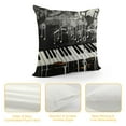 thumbnail image 4 of Nawypu  Piano Keyboard Pillow Cover Musical Instrument Music Notes Decor Cushion Cover for Teens Adults Musical Theme Street Art Graffiti Cushion Case for Living Room Black White, 4 of 5