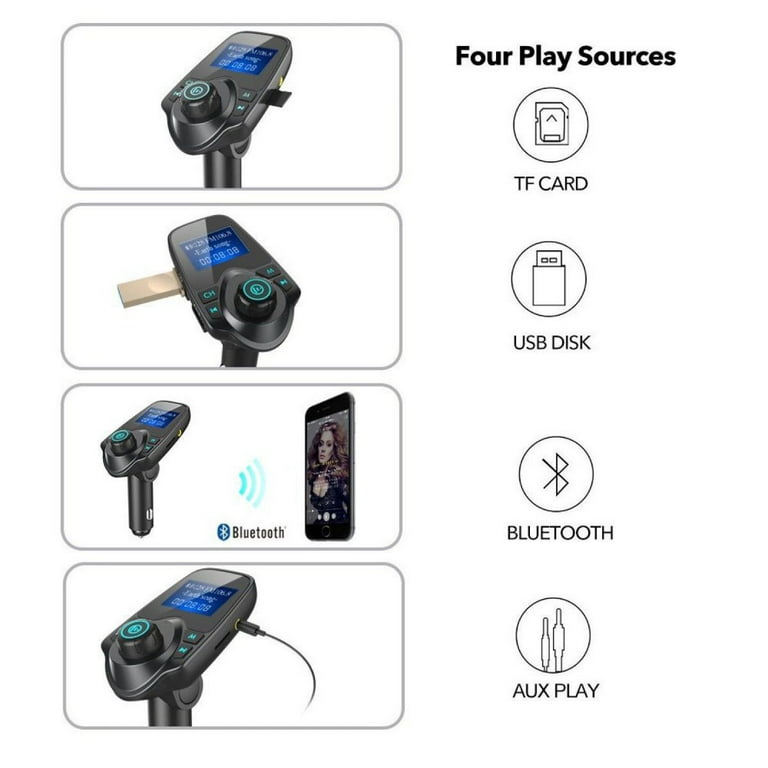 Bluetooth Wireless Car FM Transmitter AUX Stereo Receiver Adapter 2 USB  Charger
