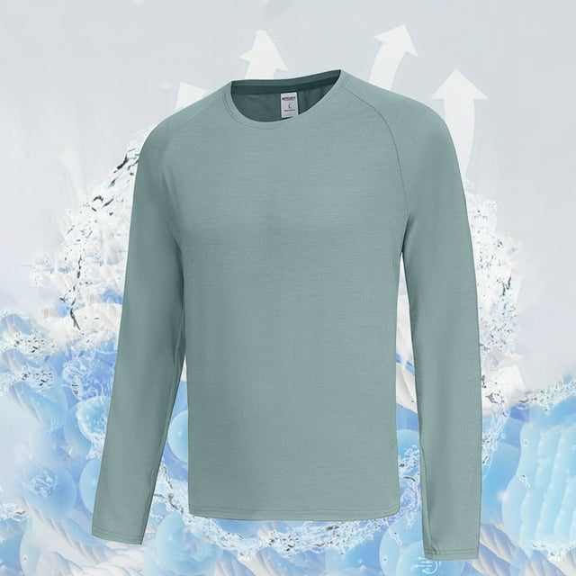 Amzcrzy Sudadera Para Hombre, Transpirable, Elástica, Color Sólido, Deportiva, Manga Larga, Cuello Redondo, Verde Militar, 3Xl