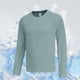 thumbnail image 1 of pstuiky Camisas casuales de manga larga para hombre, Camisa deportiva de manga larga raglán con cuello redondo, transpirable y elástica, de color liso, para hombre camisetas de hombre l, 1 of 9
