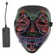 thumbnail image 1 of Máscara de líneas EL para cosplay de vacaciones, máscara de payaso brillante con calavera aterradora y ojos estrellados rosas para graduación, 1 of 10