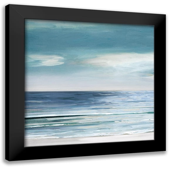 Swatland, Sally 12x12 Black Modern Framed Museum Art Print Titled - Blue Silver Shore - Detail I