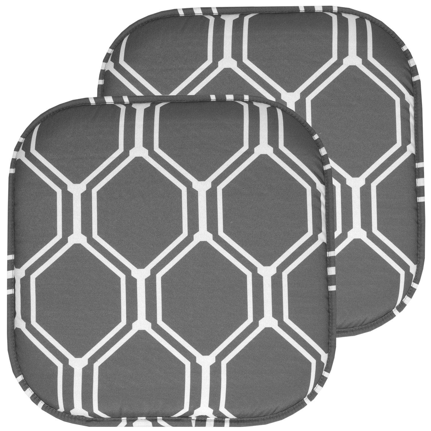 6 4 or 12 Pack Mirage Hexagonal Print Memory Foam Chair Pads 2 