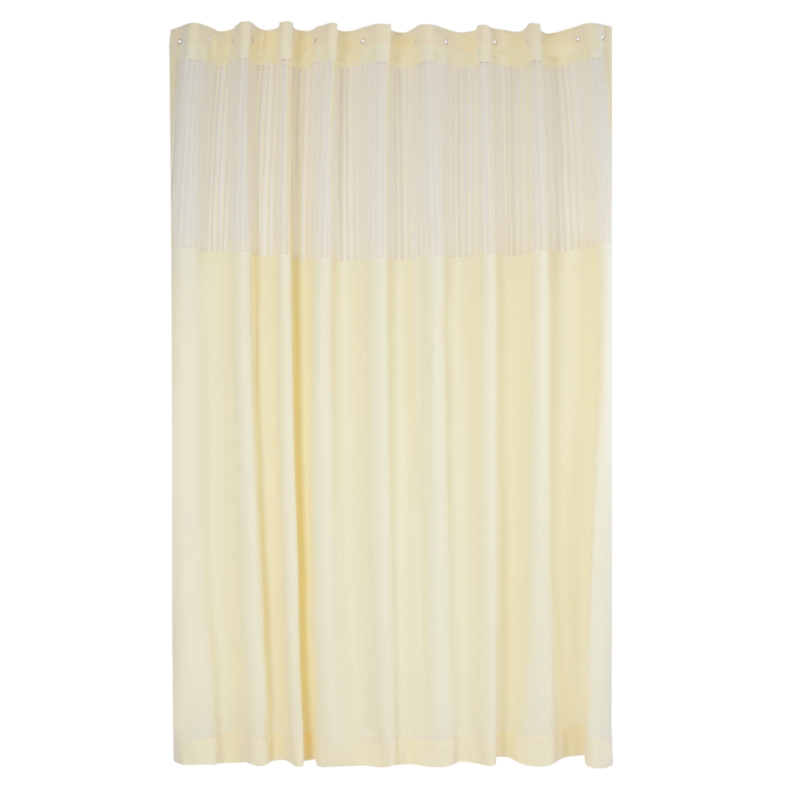 DENEST 12ft x 8ft Beige Privacy Room Divider Curtain with Mesh Top Grommets - Durable 100% Polyester Fabric