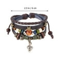 thumbnail image 4 of 2 Sets Beaded Retro Bracelets Note Leather Bracelets Layered Bracelets for Women, 4 of 8