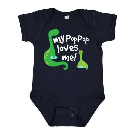 Inktastic My Pop Pop Loves Me Dinosaur Boys or Girls Baby Bodysuit