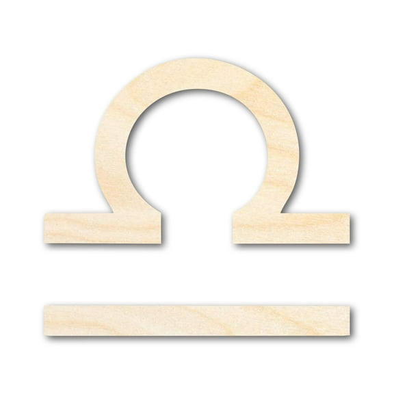 Unfinished Wood Libra Sign Shape - Zodiac Craft - up to 46" 3" / 1/8"