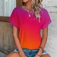 thumbnail image 5 of Brglopf Womens Tops Eyelet Embroidery Summer Crewneck Curved Hem Blouse 2025 Loose Casual Short Sleeve Trendy T Shirts(Orange,XXL), 5 of 7