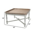 thumbnail image 7 of Fin 33 Inch Coffee Table, Tray Top, Rustic Fir Wood, Antique White, Brown, Saltoro Sherpi, 7 of 7