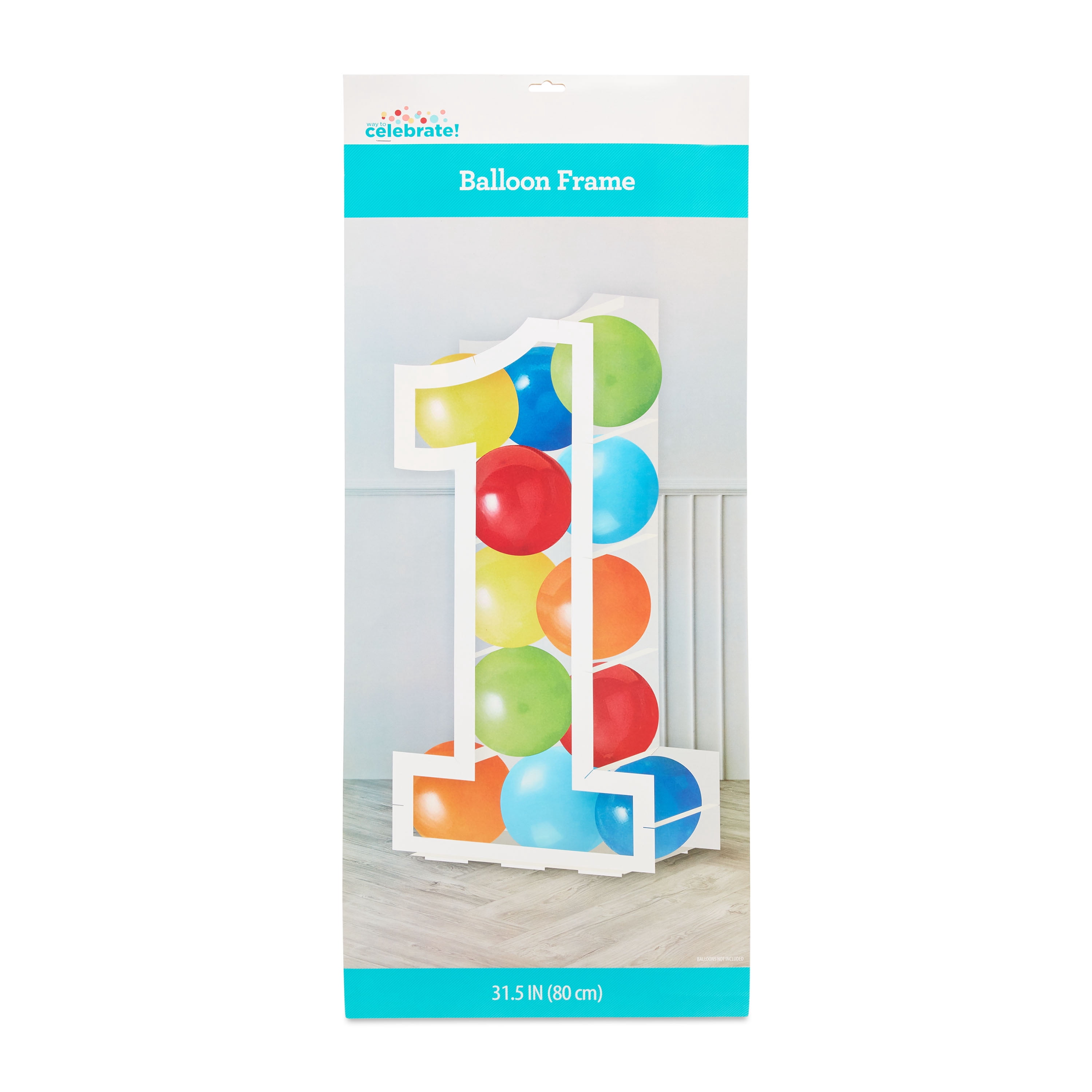31.5IN Number 1 Balloon Frame, White, by Way To Celebrate