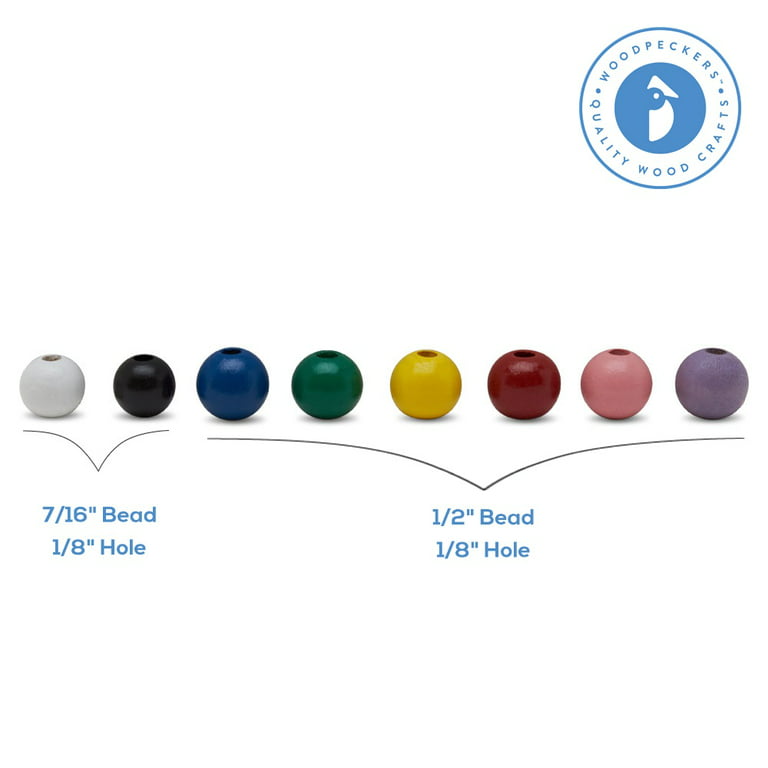 Wooden Beads Mix, Dia. 10 mm, hole size 2,5-3 mm, assorted colours, 500 g/  1 bag