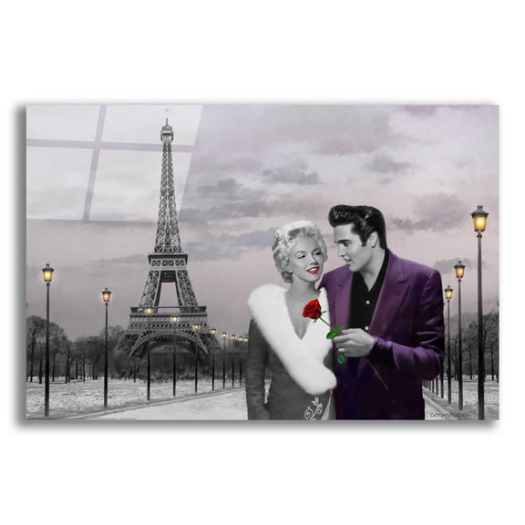 Epic Art 'Paris Sunset In Snow' by Chris Consani, Acrylic Glass Wall Art, 16"x12"