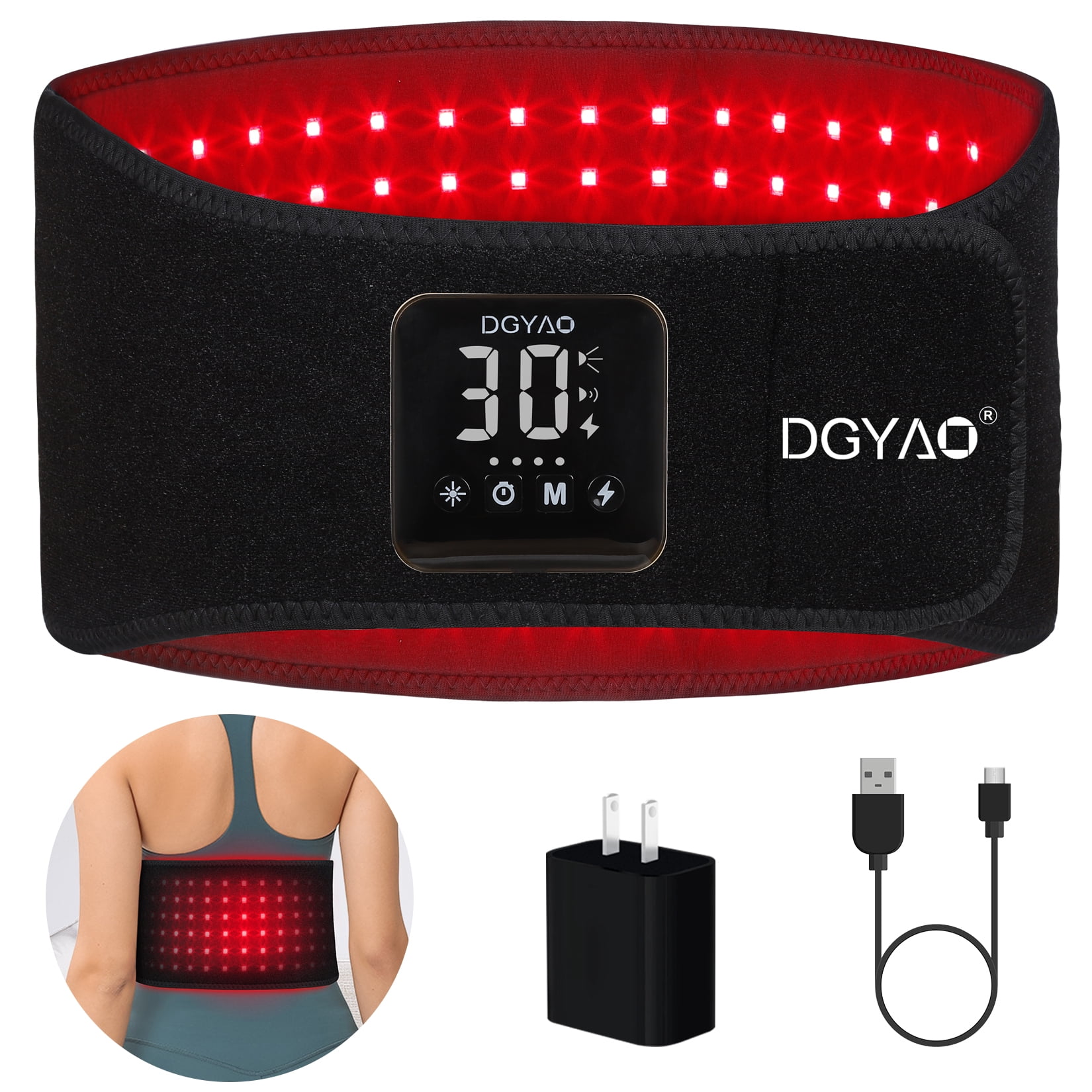 New Red Light Heating Waist Belt - Body and Muscle Relaxation Large Pad Home Use