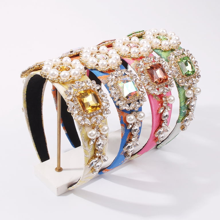 Crystal Rhinestone Headband Padded Wide Hairbands Handmade  display picture 2