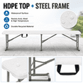 thumbnail image 4 of Alvantor 6 ft Portable Folding Bench, HDPE Plastic Indoor Outdoor Seat with Steel Frame, White, 1 Pack, 4 of 9