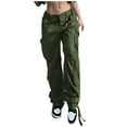 thumbnail image 1 of Pantalones holgados de cintura baja para mujer, pantalones Jogger de bolsillo sueltos, ropa de calle Hippie Punk, pantalones vaqueros de cuerpo entero sólidos Pompotops  ulkah942956, 1 of 9