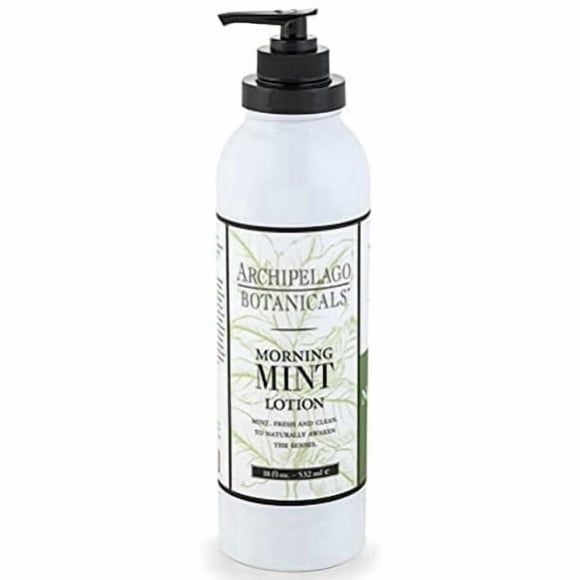 Archipelago Botanicals Morning Mint Lotion. Stimulating and Smoothing Daily Body Lotion. Free From Parabens, Phthalates and GMOs (18 oz)
