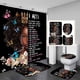 thumbnail image 1 of Juego de 4 cortinas de ducha afroamericanas, citas inspiradoras de grafitis coloridos, decoración de baño de mujer afroamericana, cortina de ducha de tela impermeable, alfombrilla de baño, 1 of 7
