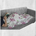 thumbnail image 6 of Flower Soft Flannel Fleece Blanket, Hibiscus Bloom Flowers on a Plain Background with Floral Patterns in Country Style, Cozy Plush for Indoor and Outdoor Use, 60" x 80", Pink White, by Ambesonne, 6 of 6