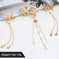 thumbnail image 6 of 3Pcs Elegant 3D Gold Tassel Hair Barrettes, Moving Butterfly Hair Clips, Antique Side Clip, Metal Moving Wings Tassel Butterfly Hairpin Decorative Pins Hair Accessories for Women Girls, 6 of 7