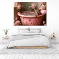 thumbnail image 6 of Mudket Leopard in Pink Bathtub with Peony Flowers Canvas Wall Art, Funny Bathroom Glam Wall Decor Pictures Waterproof Print for Bathroom Bedroom Home Decor , Framed Ready to Hang - 12"L x 8"W, 6 of 9