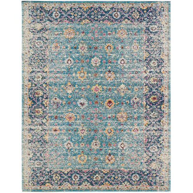 Amer Rug ETE285776 5 ft. 7 in. x 7 ft. 6 in. Eternal Transitional Power-Loomed Rug, Teal