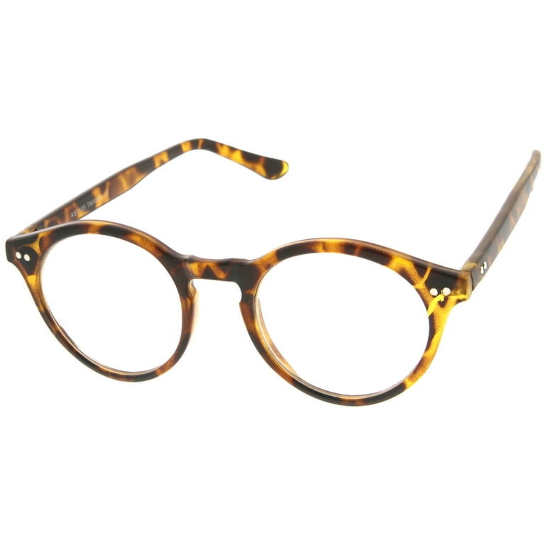 ZeroUV Vintage Clear Lens Round Sunglasses - Small Circle Frame Retro Style