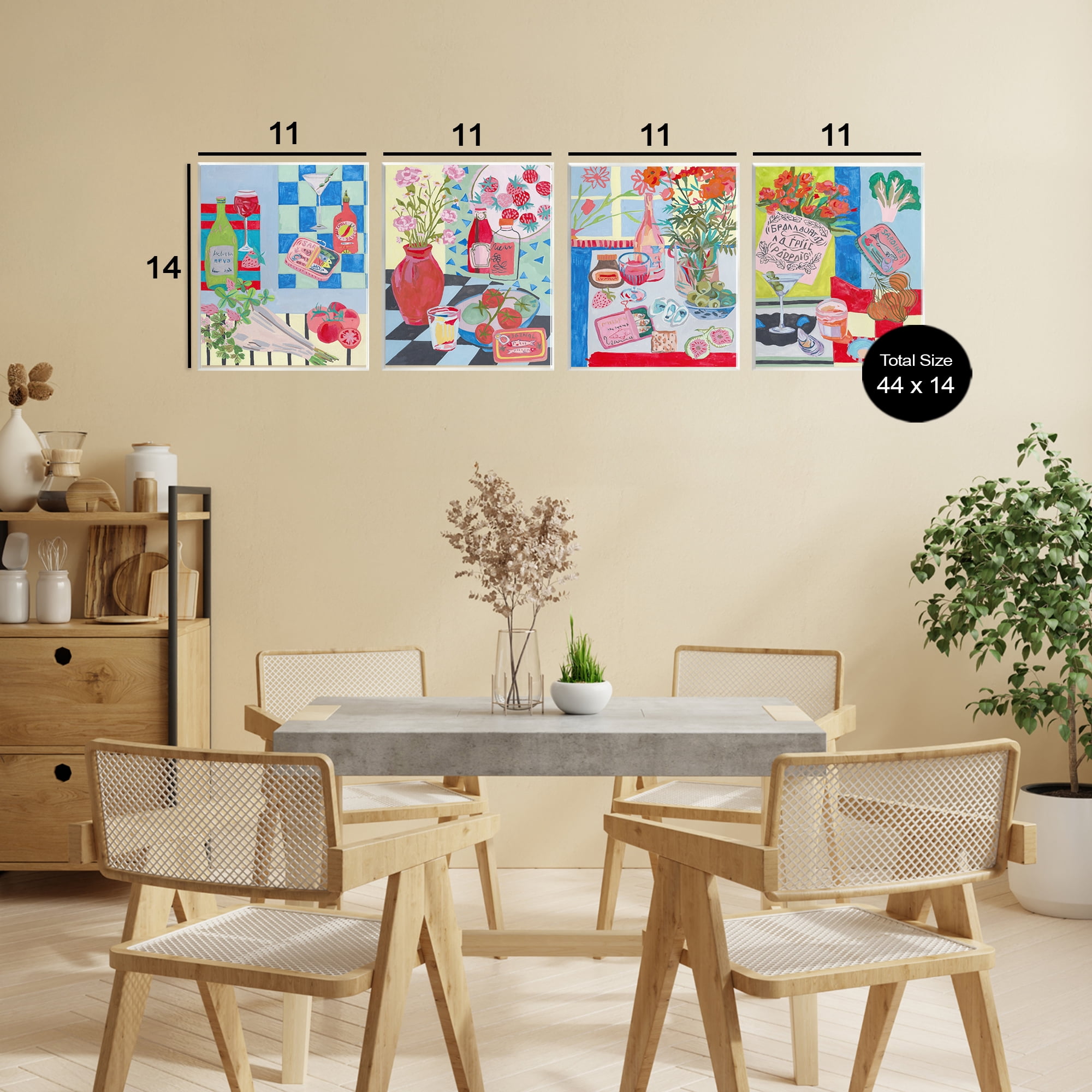 Stupell Industries Kitchen Secrets Still Lifes 4 Piece Wall Plaque Art Set, design by Melissa Wang