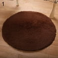 thumbnail image 3 of Farfi Home Decoration Bedroom Hall Pure Color Round Velvet Carpet Cushion Door Floor Mat (Khaki,S), 3 of 9