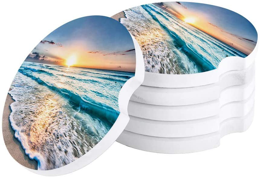 Cute Small Car Coasters for Cup Holders 2.65 Absorbent 6 Pack Flower Car Coasters Neoprene for Drinks Car Accessories Absorb Water Drops to Keep Your Car Cup Holders Clean and Dry Floral 