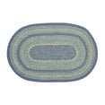 thumbnail image 6 of VHC Brands Jolie Farmhouse 20"x30" Accent Rug Blue Textured Jute Striped Pad Oval Floor Decor, 6 of 7