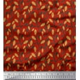 thumbnail image 3 of Soimoi Red Cotton Poplin Fabric Leaves & Clover Floral Print Fabric by the Yard 42 Inch Wide, 3 of 3