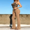 thumbnail image 4 of PENGXIANG Women Close-fitting Flared Pants Solid Color High Waist Trousers, 4 of 5