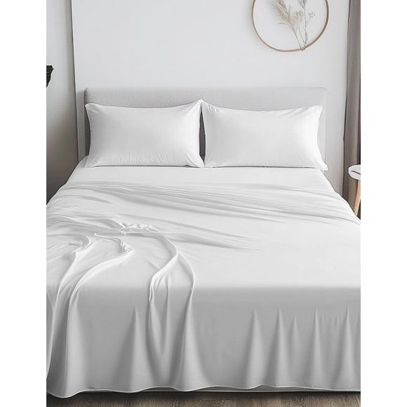 Juego de sábanas de microfibra Smart Bamboo Supreme Queen White