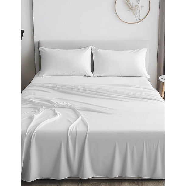 Juego de sábanas de microfibra Smart Bamboo Supreme Queen White