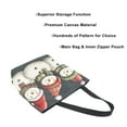 thumbnail image 3 of FORMRS Womens Canvas Tote Bag with Zipper Inner Pocket Shoulder Handbag, Red Snowmen, 3 of 7