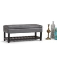 thumbnail image 3 of Simpli Home Cosmopolitan 44 inch Wide Rectangle Storage Ottoman Bench with Open Bottom in Stone Grey Vegan Leather, 3 of 10