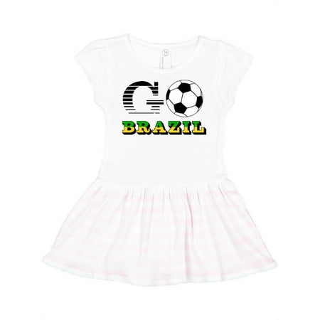 

Inktastic Go Brazil- Soccer Football Gift Toddler Girl Dress