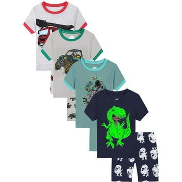 ATAIKU Summer 2-9Y Toddler Boys Pajamas Dinosaur PJs Glow in the Dark Sleepwear Sets Kids Jammies