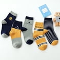 thumbnail image 4 of Fesfesfes 5 Pairs Kids Socks Cute Print Child Boys Socks Middle Tube Socks Breathability Warm Socks, 4 of 9
