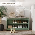 thumbnail image 2 of Innovaze Shoe Rack bench with Cushion Seat, Shoe Cabinet for Entryway, Metal, Green, 2 of 8