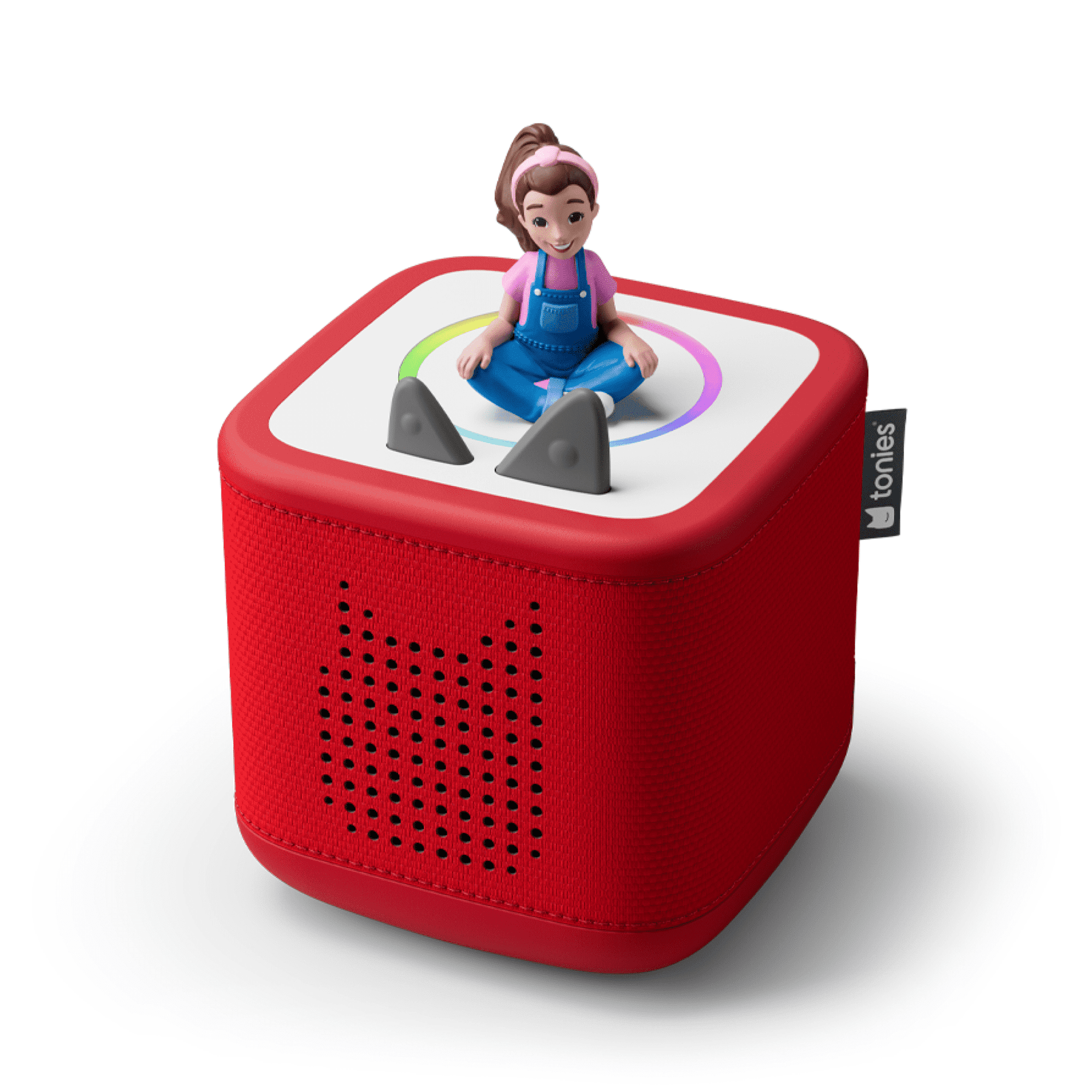 tonies Toniebox 2 Screen-Free Audio Player Bundle for Kids 1+ with Ms. Rachel - Sunset Red