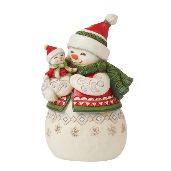 Snowmom and Snowbaby Hugging PintSized Figurine, , Multicolor
