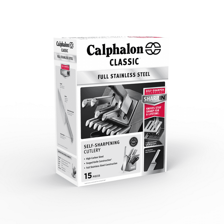 Calphalon Classic 15-Pc. Self-Sharpening Stainless Steel Cutlery Block Set