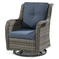 thumbnail image 3 of Meetleisure 1 Pieces Outdoor Patio Furniture Wicker Swivel Chair with Cushions for Backyard,Herringbone Navy, 3 of 6