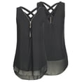 thumbnail image 2 of Womens Plus Size $5,Women Loose Sleeveless Tank Top Cross Back Hem Layed Zipper V-Neck T Shirts Tops, 2 of 3