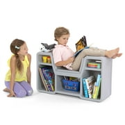 Simplay3 Cozy Cubby Reading Nook, Kids Book Shelf with Built-in Reading Seat